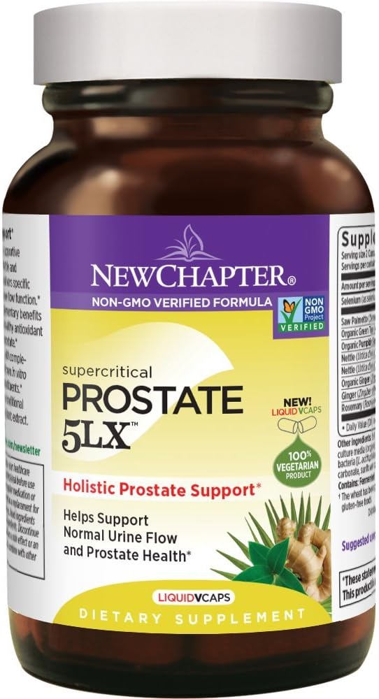 Nyt kapitel Prostate 5LX tillæg med Saw Palmetto Plus Selenium Vegetarisk Capsule, 180 Greve