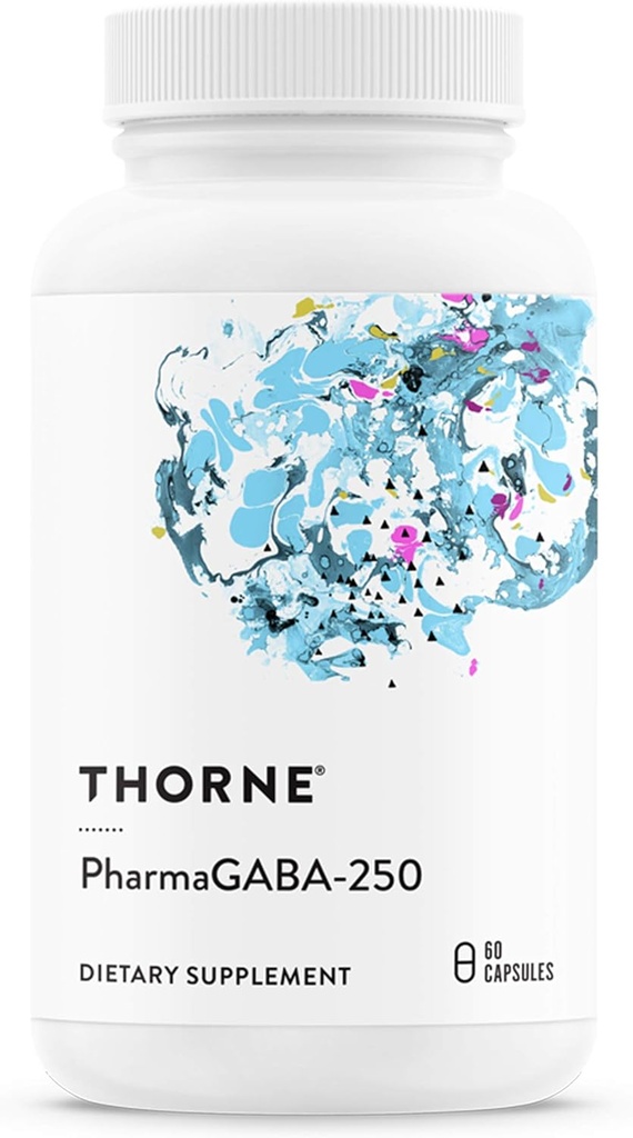 THORNE - PharmaGABA- 250 - GABA Supplement - 250 mg Natural Source Gamma- Aminosmørsyre - fremmer en rolig, afslappet, fokuseret tilstand af sind * - 60 kapsler