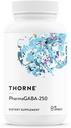THORNE - PharmaGABA- 250 - GABA Supplement - 250 mg Natural Source Gamma- Aminosmørsyre - fremmer en rolig, afslappet, fokuseret tilstand af sind * - 60 kapsler