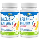 500 MG Calciumtilskud med vitamin D3 & K2, zink, Magnesium & Prebiotika. Børn Vitaminer til børnenes højde. Knoglestyrke, høj absorption, orange tyggebånd, gluten fri, 120 tabletter