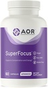 AOR, SuperFocus, understøtter koncentration, energi, mental alerness, rolig og slap, Kosttilskud, 60 Servere (60 kapsler)