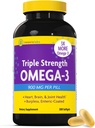 InnovixLabs Triple Strength Omega 3 Supplement, Burpless Fish Oil for Women and Men - 900 mg EPA & DHA, Brain & Joint Support, Award Winning & Third- Party Testet, 200 Softgels