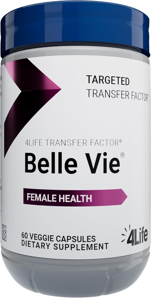 4Life Transfer Factor Belle Vie - Understøtter kvinders reproduktive sundhed med Phytoøstrogen Blend af Kudzu, Hør, og Red Clover - 60 Veggie Kapsler
