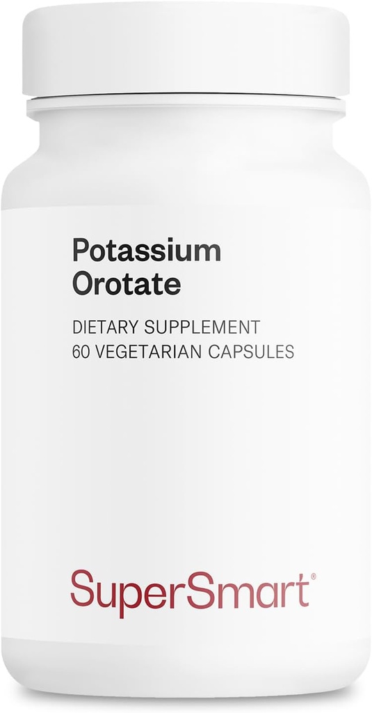 SuperSmart Potassium Orotate Supplement 450mg per Day (Enhanced Absorption) - Potassium with Orotic Acid | Non-GMO & Gluten Free - 60 Vegetarian Capsules