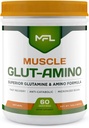 MFL Muscle Glut- Amino • 124; Glutamin • Complex • 124; Amino • Complex • 124; 0 Sugar • 124; Sødet med Stevia • 124; All- Natural • 124; 60 Servering (Natural)