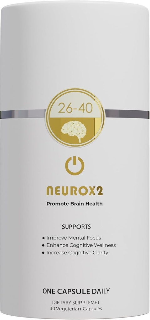 26-40 Aldersgruppe Focused, Brain Health Nootrop Supplement, 30 Count, for Mænd & Kvinder - Coffein- Free, Gluten- Free, Soy- Free, Focus & Clarity Capsules for Mental Support (26-40)