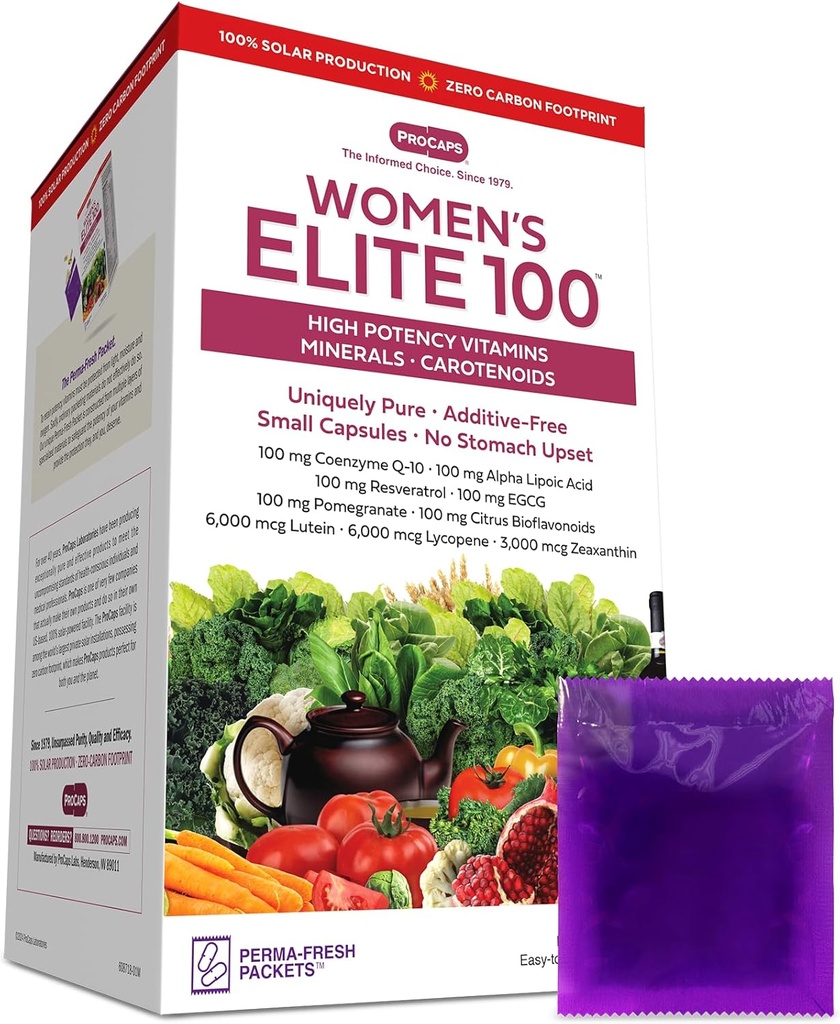 ANDREW LESSMAN Multivitamin - Women 's Elite- 100 120 Pakker - 40 + Potent Nutrients Plus 100 mg hver Coenzym Q10, Alpha Lipoic Acid, Resveratrol, EGCG, Pomegranat, Citrus Bioflavonoider.