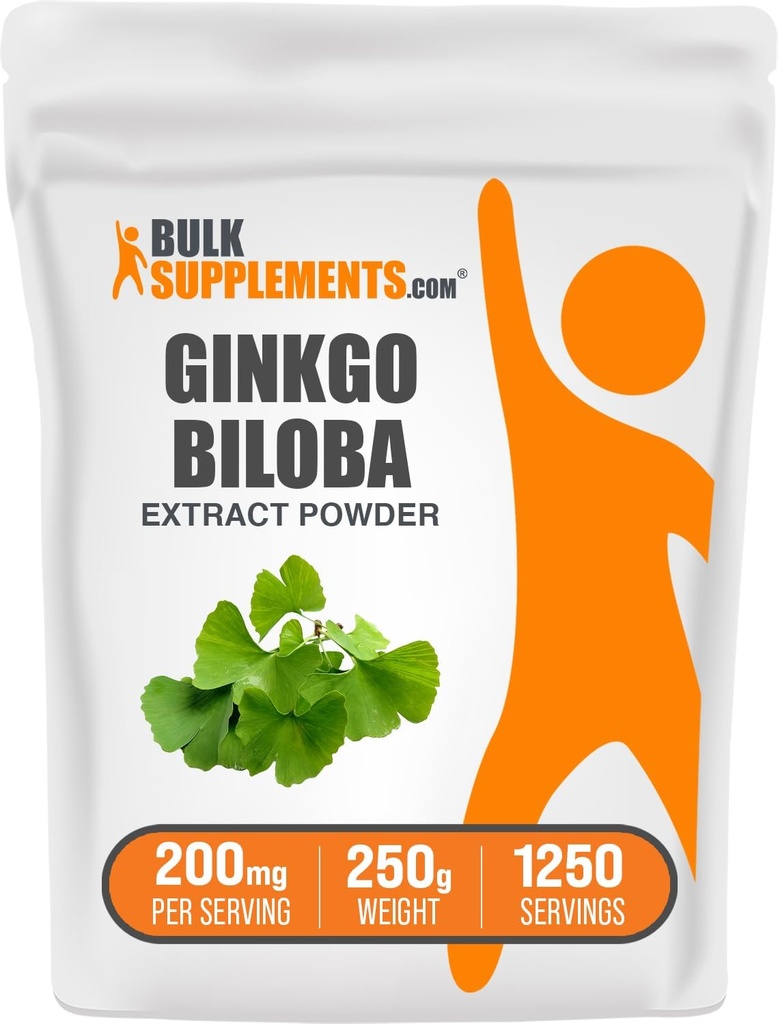 Bulkadditions.com Ginkgo Biloba Extract Powder - from Ginkgo Biloba Leaf, Antioxidant Source, Herbal Supplement - Gluten Free, 200mg per Serving, 250g (8,8 oz) (Pack of 1)