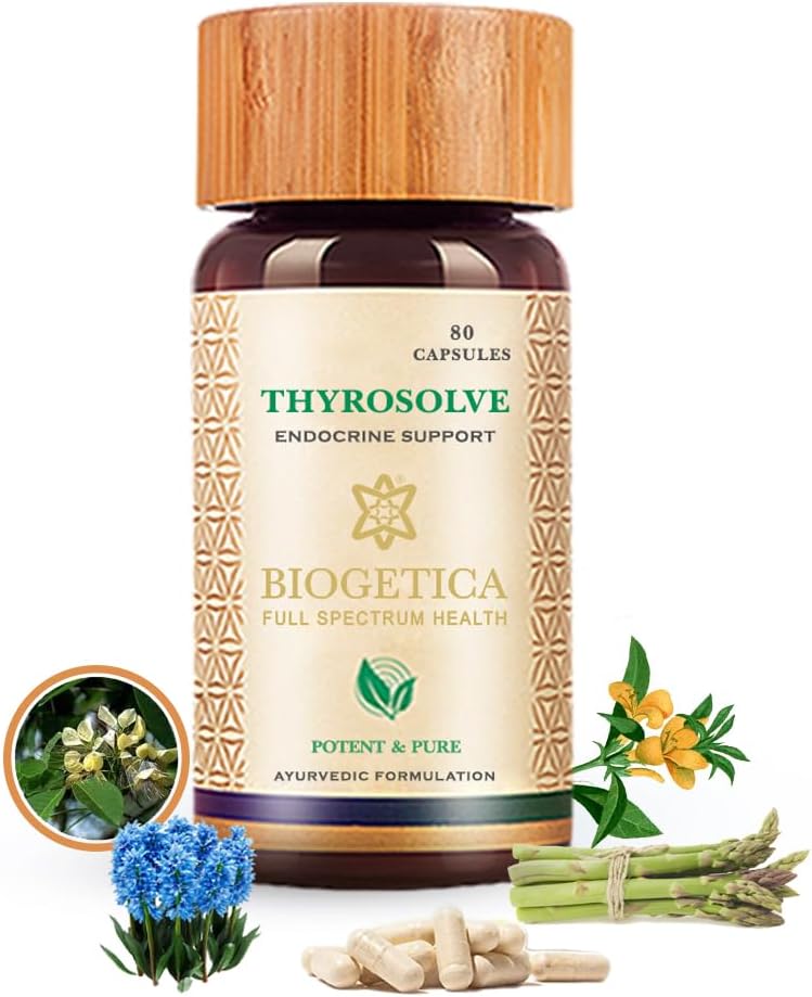 Thyroid Support Supplement - Natural Thyroid Support - Vegetarian & Non-GMO - 100% Vegan Ayurveda Supplement - 80 Capsules