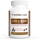 Rigtige svampe Lions Mane Pet Mushroom Supplement - Pet Wellbeing Capsules - for Kat & Hundetillæg & Vitaminer - Support Mindfull Routines - Organic, Vegan, Non- GMO, 120 Count