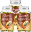 Ubiquinol CoQ10 600 MG Softgel med Omega-3 & Shilajit & PQQ, Advanced Dual- Delivery Coenzyme- Q10, Active CoQ10 Ubiquinol Supplement for Fertilitet, Antioxidant, Heart, Brain & Energy, 180 Servering