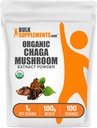 BulkSupplements.com Organic Chaga Mushroom Extract Powder - Organic Chaga Powder, Mushroom Supplement - Gluten Free, 1g per Serving, 100g (3.5 oz) (Pack of 1)
