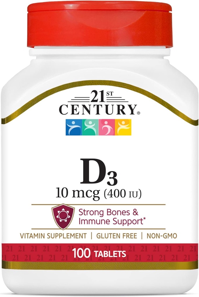 2st Century D3 400 IE Tablets, 100 Count