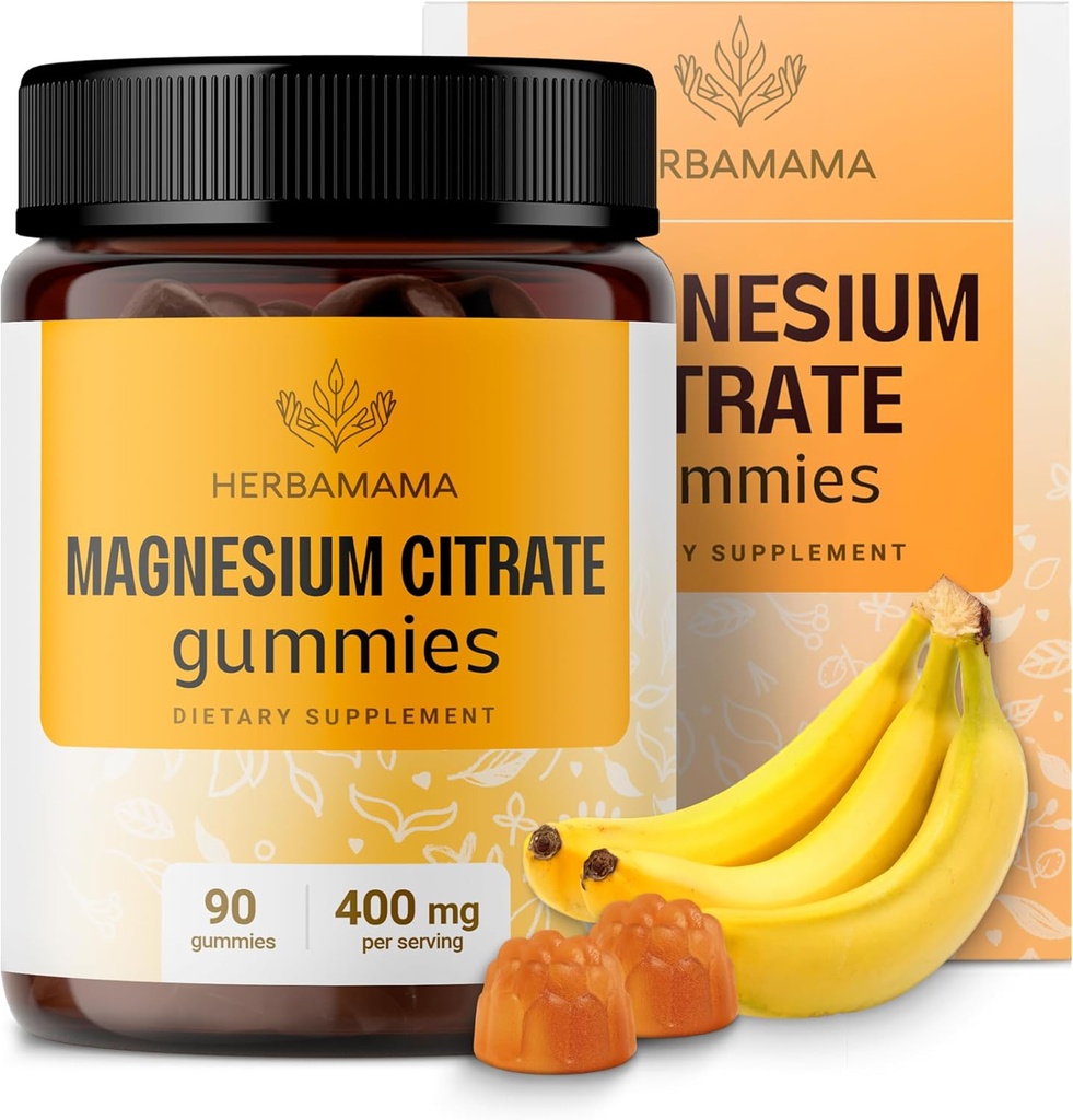 HERBAMAMA Calming supplement for voksne - 90 pectin- baserede banana- aromatiserede tykkelser
