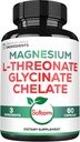 Satomi 1200mg 3in1 Magnesium L- Threonat supplement med Glycinat & Chelat - 60 Vegankapsler