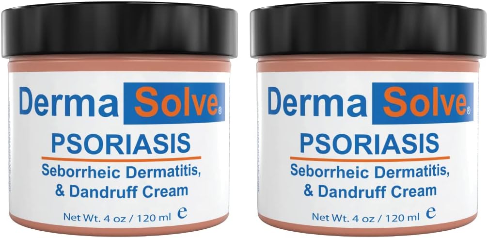 Extra Strength Psoriasis Cream (2 Pack) - Seborrheic Dermatitis & Dandruff Lotion - Advanced Fugtgivende Relief Formuleret til at behandle Itchy Flakey Inflammeret hud og forhindre fremtidige flammer - 4.0 oz ea.