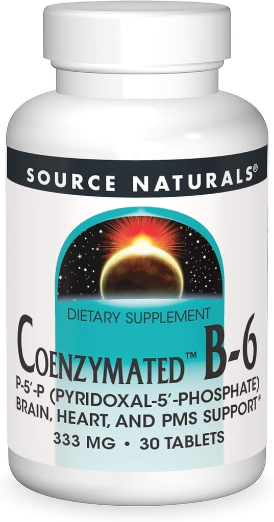 Source Naturals Coenzym B- 6, fremmer et sundt nervesystem *, 333mg - 30 tabletter