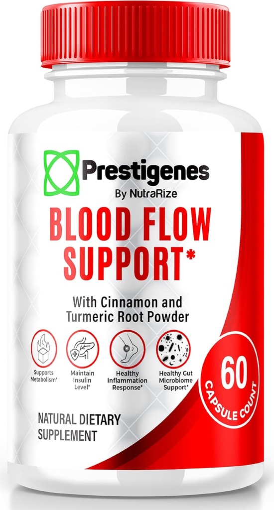 Prestigener Blood Flow Support, Prestigenes til Brændstof din blodstrøm med naturens næringsstoffer, Avanceret formel for samlet sundhed, Alle naturlige Prestigenes anmeldelser (60 kapsler)