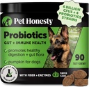 Pet Honesty Probiotika til Hunde til Lejlighedsvis Diarré & tarmstøtte, fordøjelsesenzymer med Prebiotika til Gut Sundhed for Hunde, Immunitet Sundhed & Itch Relief (Pumpkin 90 ct)