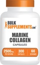 BulkSupplements.com Marine Collagen kapsler - Fish Collagen supplement, Collagen for kvinder & mænd - Hydrolyzed Collagen, Gluten Free, 5 kapsler per servering, 300 kapsler (pakning med 1)