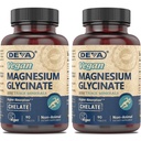 DEVA Vegan Magnesium Glycinate 300mg per portion med trace mineraler, højere Absorption, Chelated Magnesium, 90 tabletter (pakning med 2)