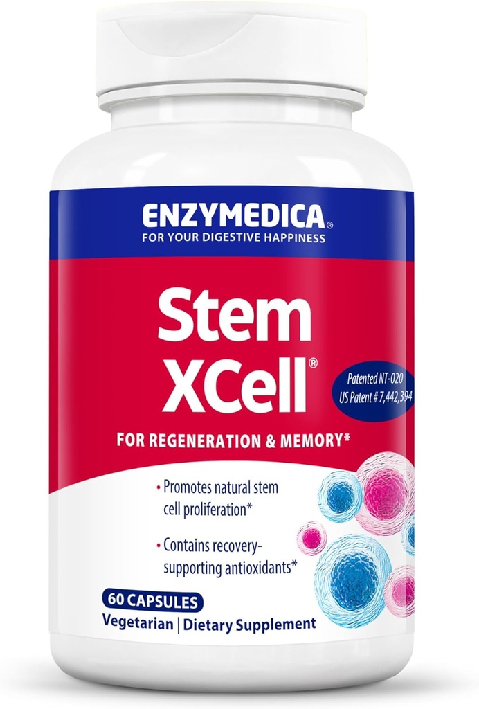 Enzymedica, Stem XCell, Enzyme og Antioxidant Support for Brain og Cellular Health, 60 Kapsler