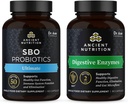 Ancient Nutrition SBO Probiotics Capsules, Ultimate, 60 Count + Digestive Enzymes Capsules, 90 Count