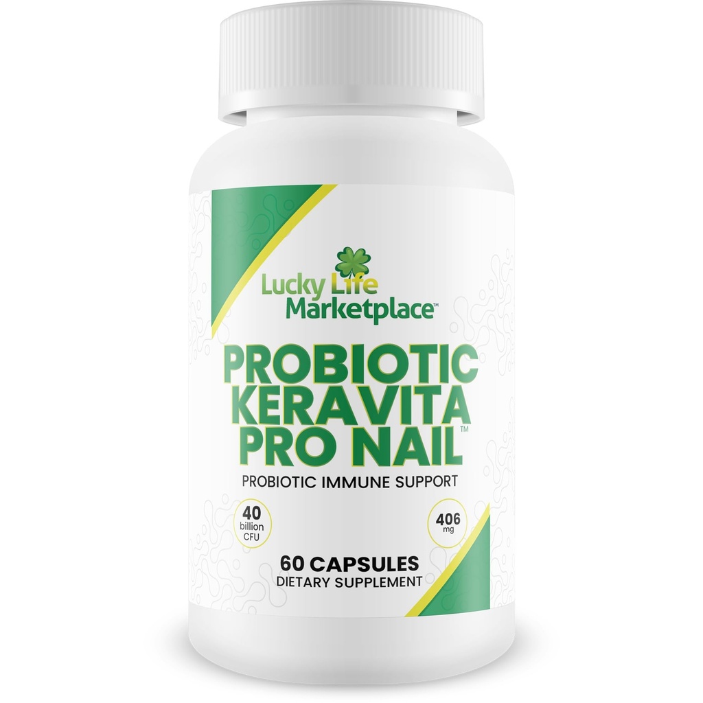 Probiotisk Keravita Pro Nail - Probiotisk immunforsvar Støtte til at støtte kroppen til naturligt forsvar mod svamp - Fremme klare negle - Støtte sund Gut Microbiome til at hjælpe immunforsvar