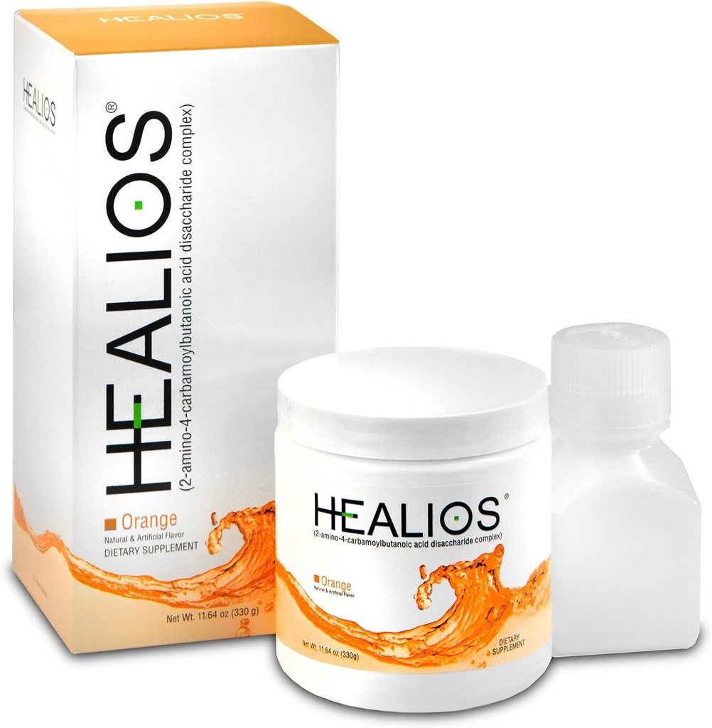 Healios Orange Flavor Oral Health and Dietary Supplement, Powder Form, naturligt sourced L- Glutamin Trehalose L- Arginin, 11.64 Ounces