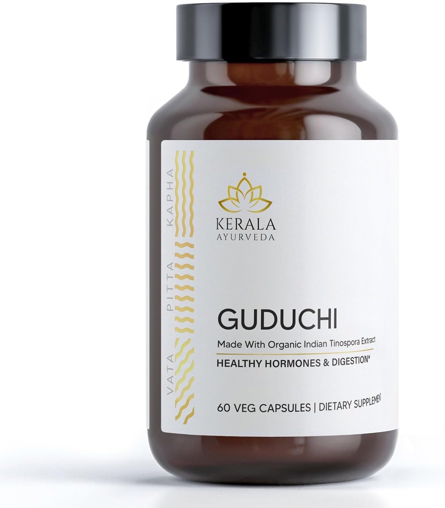 Kerala Ayurveda Guduchi Herbal Capsules Name 124; Herbal supplement til immunsystemet funktion og sundhed # 124; støtter cellular forsvar # 124; Naturlig støtte til total sundhed og velvære - 60 Greve