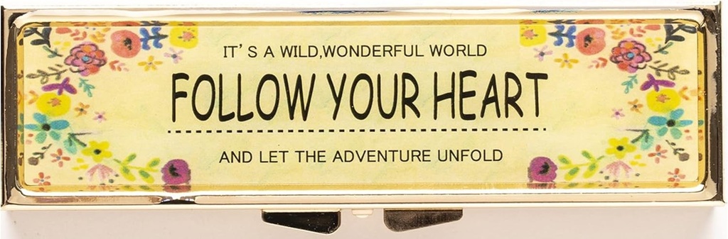 AmyZone Pill Organizer Weekly 7 Day Travel Portable Compact Pill Box Pill sag til at holde vitaminer / Tylenol / Fish Oil / Kosttilskud / Meds / Tablet til purse / Pocket (Følg dit hjerte)