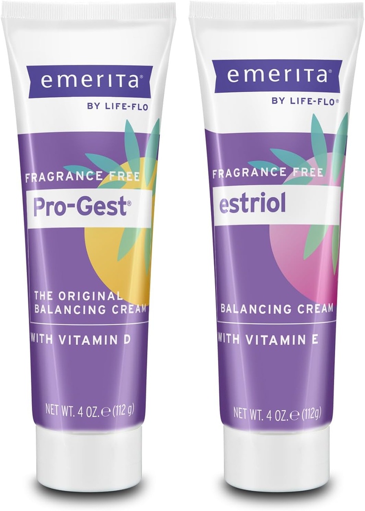 Emerita Pro- Gest Balancing Cream med D-vitamin, Progesteron og Estriol - duft fri, 60- dag garanti, 4oz