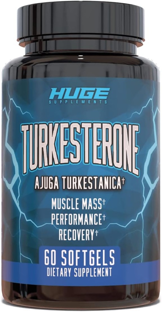 Turkesterone Supplement (500mg) Ajuga Turkestanica Extract, Forbedre Lean Muscle Mass, Motion Performance, Forbedre Muscle Recovery med vores Softgel Absorption Technology (60 Softgel)