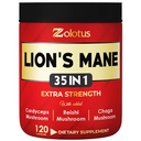 Zolotus 35 in 1 Lions Mane Mushroom Capsules Cordeyceps, Reishi, Elderberry, Ashwagandha, Panax Ginseng - 120 Count