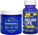 NATURLIGE STAKKER NeuroLife & Resveratrol Supplement Bundle - Understøtter Longevity & Brain Aging * - 120 Total Kapsler
