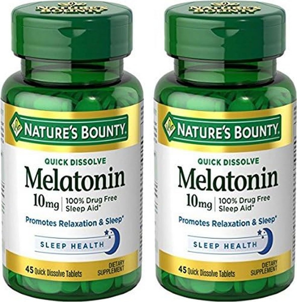 Naturens Bounty Melatonin Quick Opløs Tablet, 45 Greve (pakke med 2)