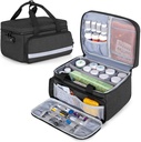 CURMIO Pill flaske Organizer Opbevaring, Medicin Lock Box for Pill Organizer og medicinske forsyninger, Sort (Patenteret Design)