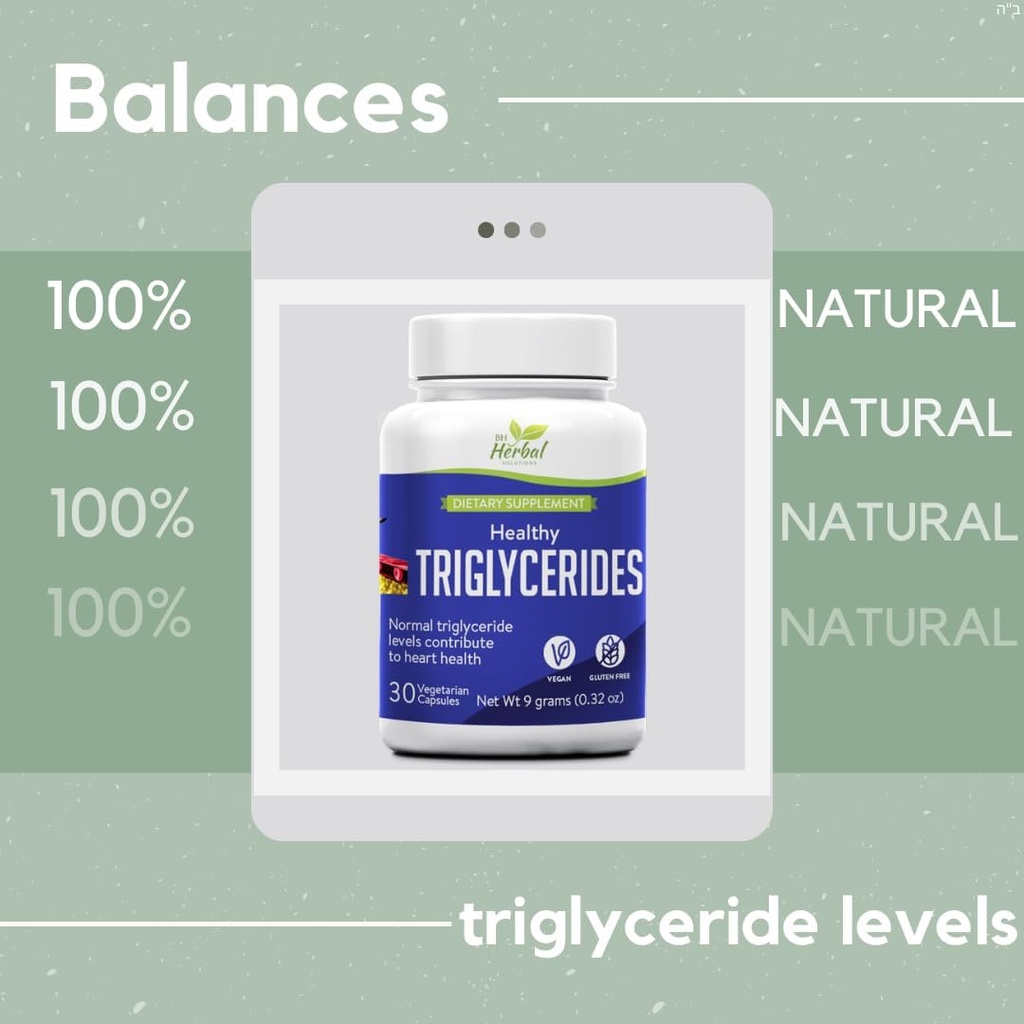 Healthy Triglycerides - Balances Triglyceride Levels to Normal Range - 100% Herbal and Natural