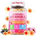 Liposomal C-vitamin 1000mg + D3 5000IE + Zink fyldt gummies, Folate 800mcg Chewable Supplement, Elderberry for immun, Hyaluronsyre, VE, for skønhed, Energi & Samlet sundhed, Sukker fri, Naturlig