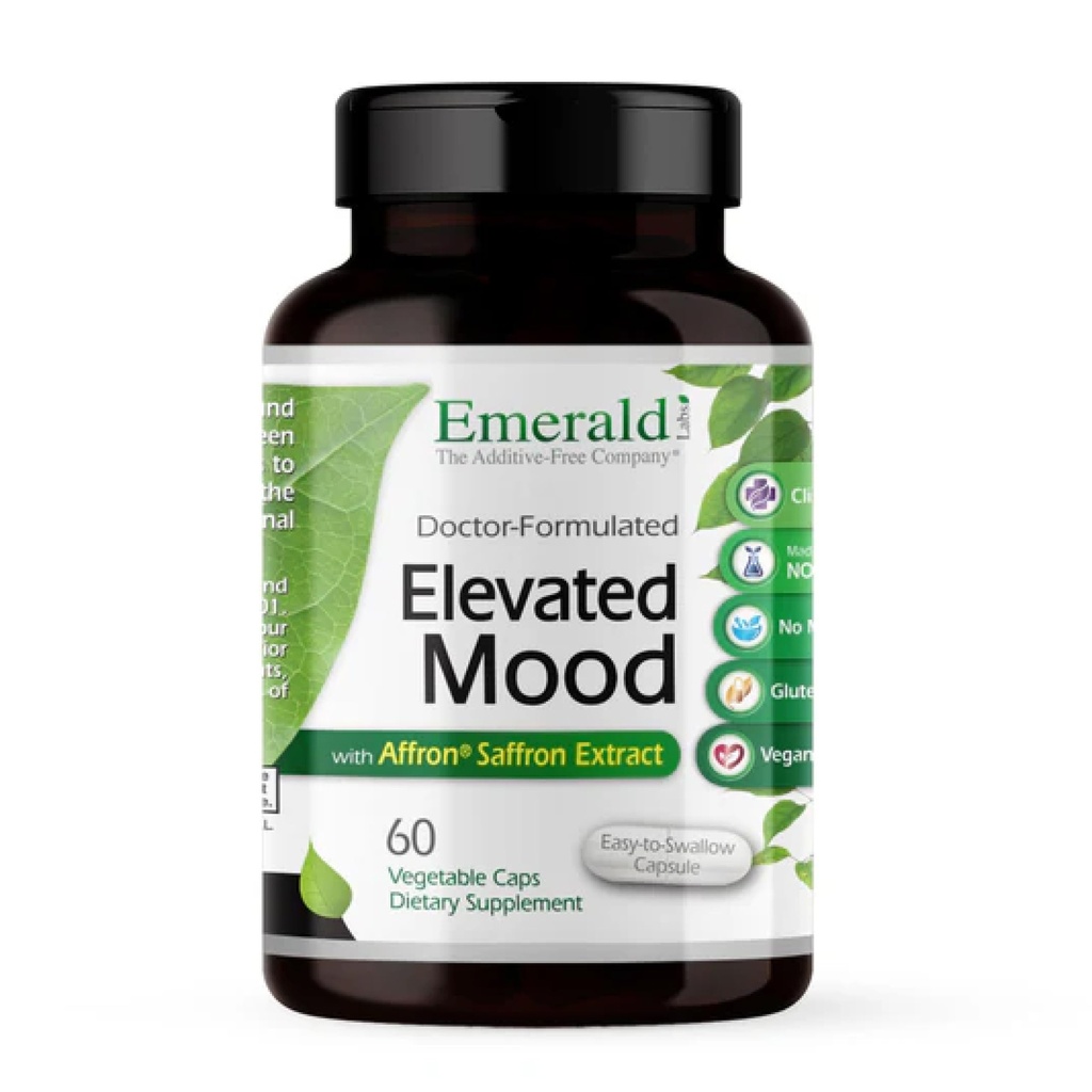 Emerald Labs Elevated Mood - Stress Management supplement med Sensoril Ashwagandha Extract & Affron Saffron Extract - 60 vegetabilske kapsler (30-dages forsyning)