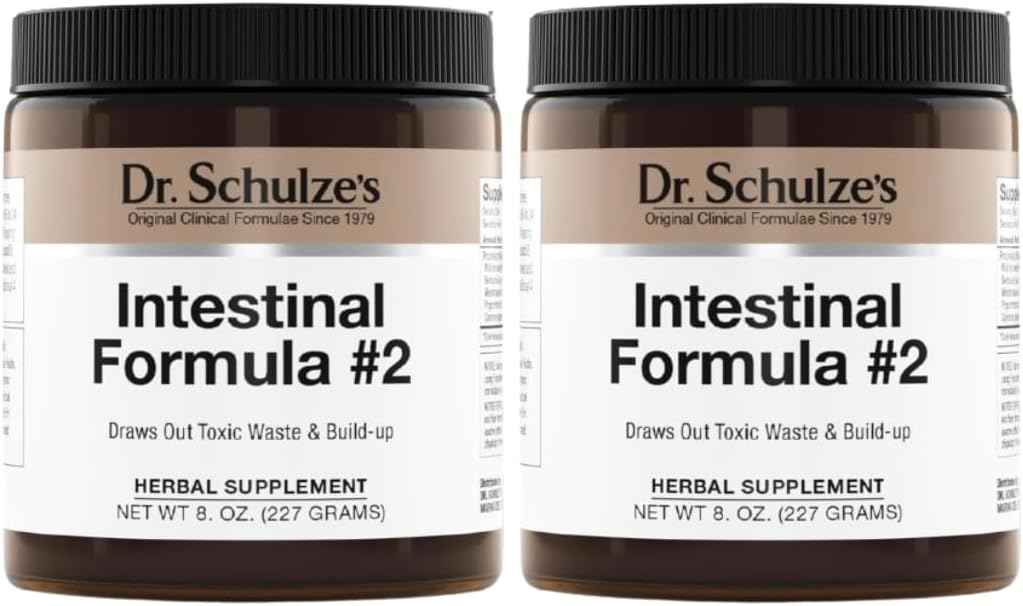 Dr. Schulzes Intestinal Formel # 2 - Cleansing Supplement for Colon Health Support - Understøtter Daily Elimination - Plant-Based Herbal Supplement - Gluten- Free & Vegan - 8 oz (2 - Pack)