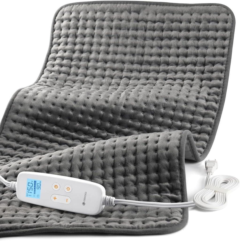 CooCoCo 17x33 Stor opvarmning Pad for Tilbage, HSA Godkendte gaver til mor far, Elektrisk Opvarmet Pad for Hals Skuldre Periode Krampe, FSA Støtteberettiget varme Pad, Auto Off, 10ft Cord, Julegave til kvinder Mænd