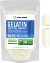 XPRS Nutra Size 5 Empty Capsules - 100 Count Very Small Empty Gelatin Capsules - Pills DIY Capsule Filling - Fillable Pill Gel Caps for Do-It-Yourself Vitamin Supplements (White)