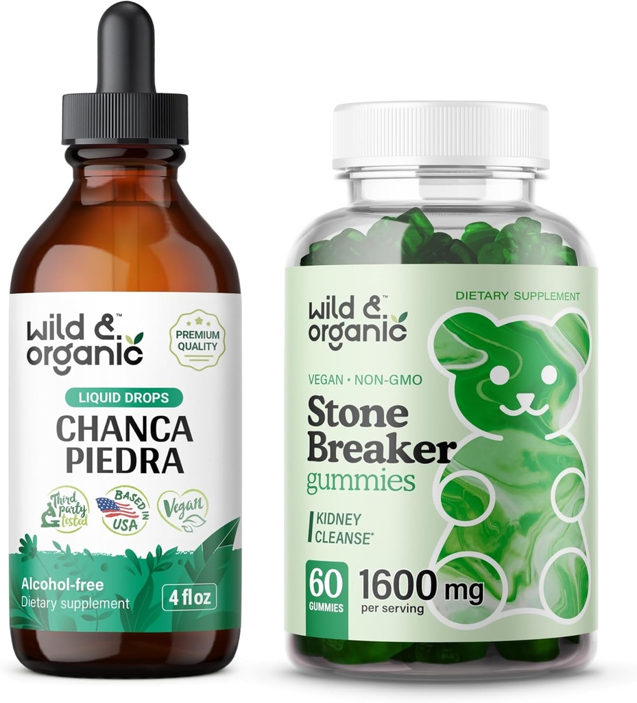 Wild & Organic Chanca Piedra Tincture 4 fl oz & Chanca Piedra Stone Breaker Gummies
