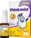 Ddrops Budd124; Thinkthy Kids DHA Omega-3, 80 sprays - Daglig Væske Omega-3 tillæg - Understøtter sund hjerne funktion / Vision. Ingen sugary gumies, non-GMO