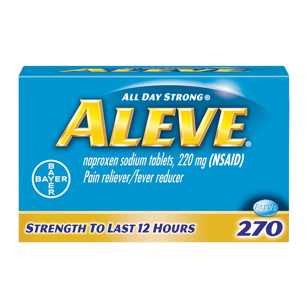 Aleve Caplets, Naproxen Natrium 220 mg (NSAID), Pain Reliever / Fever Reducer, # 1 Ortopedic Surgeon Anbefalet, 270 Greve