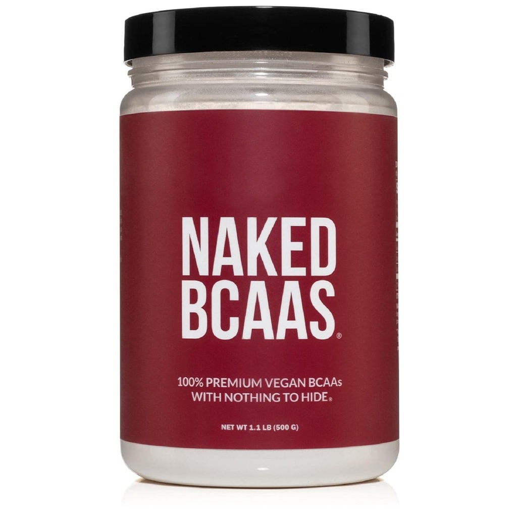 NAKED BCAAs Aminosyrer Pulver, Kun 1 Ingrediens, Pure 2: 1: 1 Formel, Vegan Unflavored Forgrenet Chain Aminosyrer, Instantized All Natural BCAA Supplement - 500 Bedste, 100 Servering
