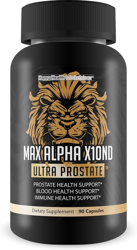 Max Alpha X10ND Ultra Prostata - T Prostate Support til mænd - Promote Energy & Endurance - Blood Flow Support til prostata sundhed med D-vitamin, Ginseng, grøn te, & Zink - immunforsvar fordele