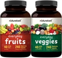 Frugt og grøntsager Supplement - 480 Total Vegetariske Kapsler Budding124; Balance af naturlige 40 hele frugter & Veggies Blend Budding124; Friske Superfood Formel med vitaminer og mineraler - ikke-GMO