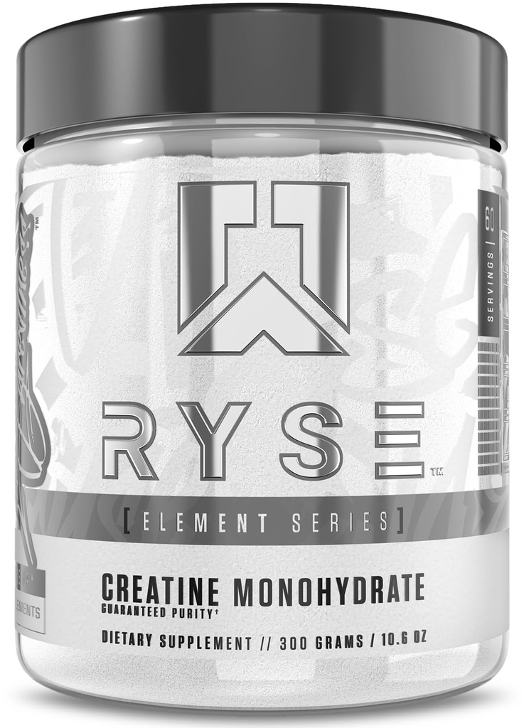 RYSE Creatin monohydrat pulver - Unflavored - Understøtter mænd og kvinder Lean muskelvækst, styrke, magt og udholdenhed - Hjælper med at reducere træthed og forbedre workout Inddrivelse - 60 Serveringer